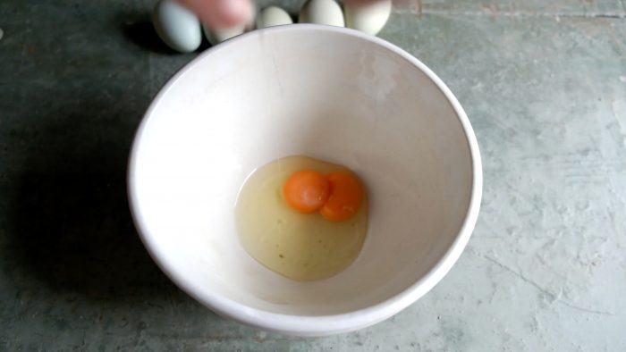 Twelve yolks. Six Eggs